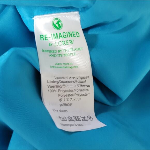 J. Crew Dress Re-Imagined Structured Linen Blend Sheath Monaco Blue 12 - Picture 4 of 7
